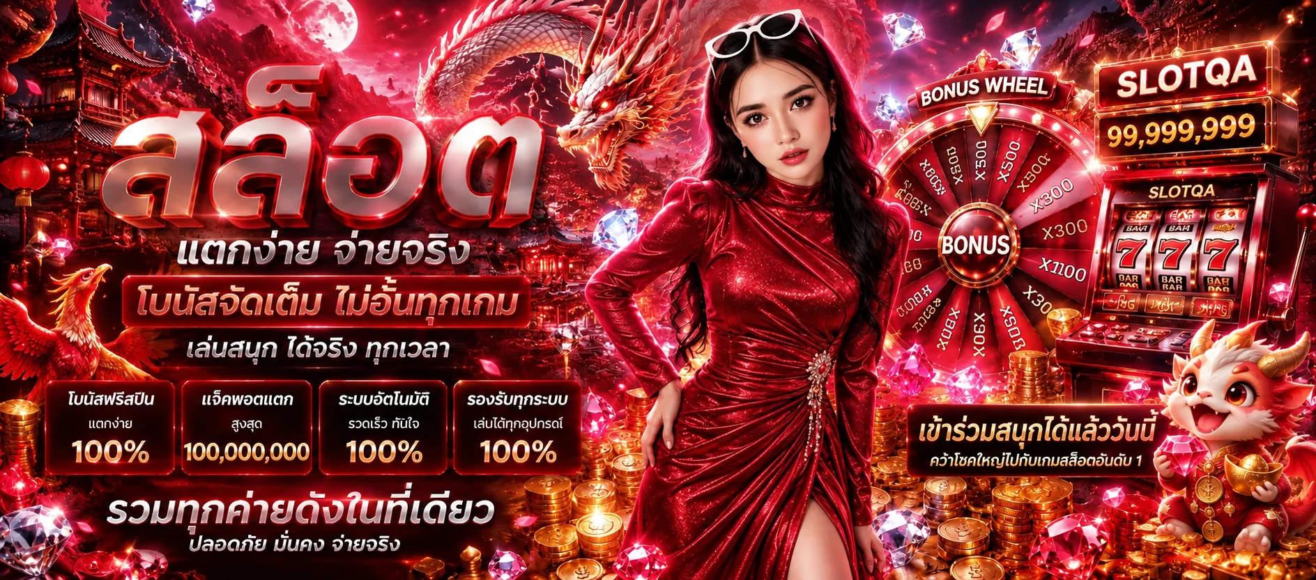 SLOTQA สล็อตออนไลน์พร้อมวงล้อโบนัสและเกมสล็อต